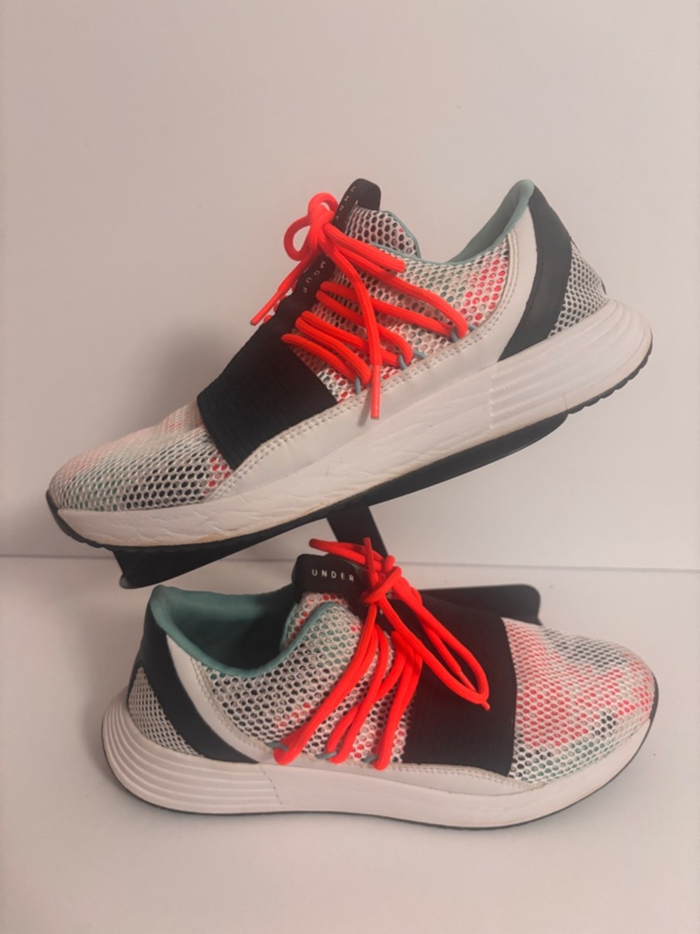 Under Armour Women's Aqua and Pink Athletic Shoe Interior